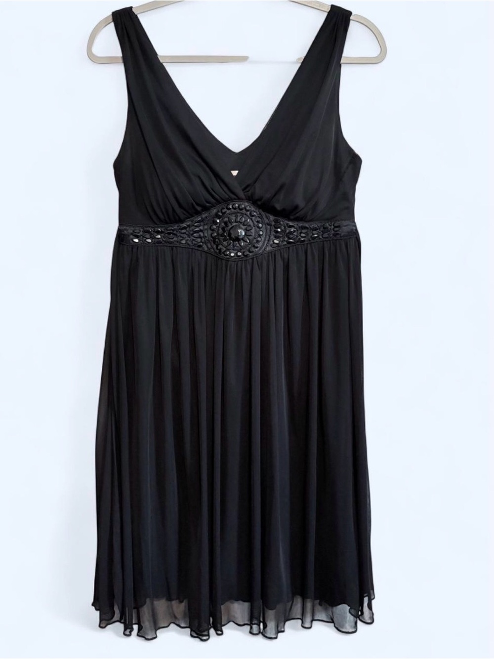 Intermission Black Dress with Beaded Waist